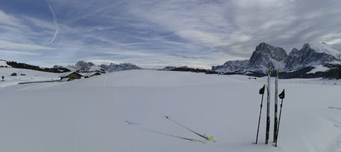 Langlaufen auf der Seiser Alm in Südtirol